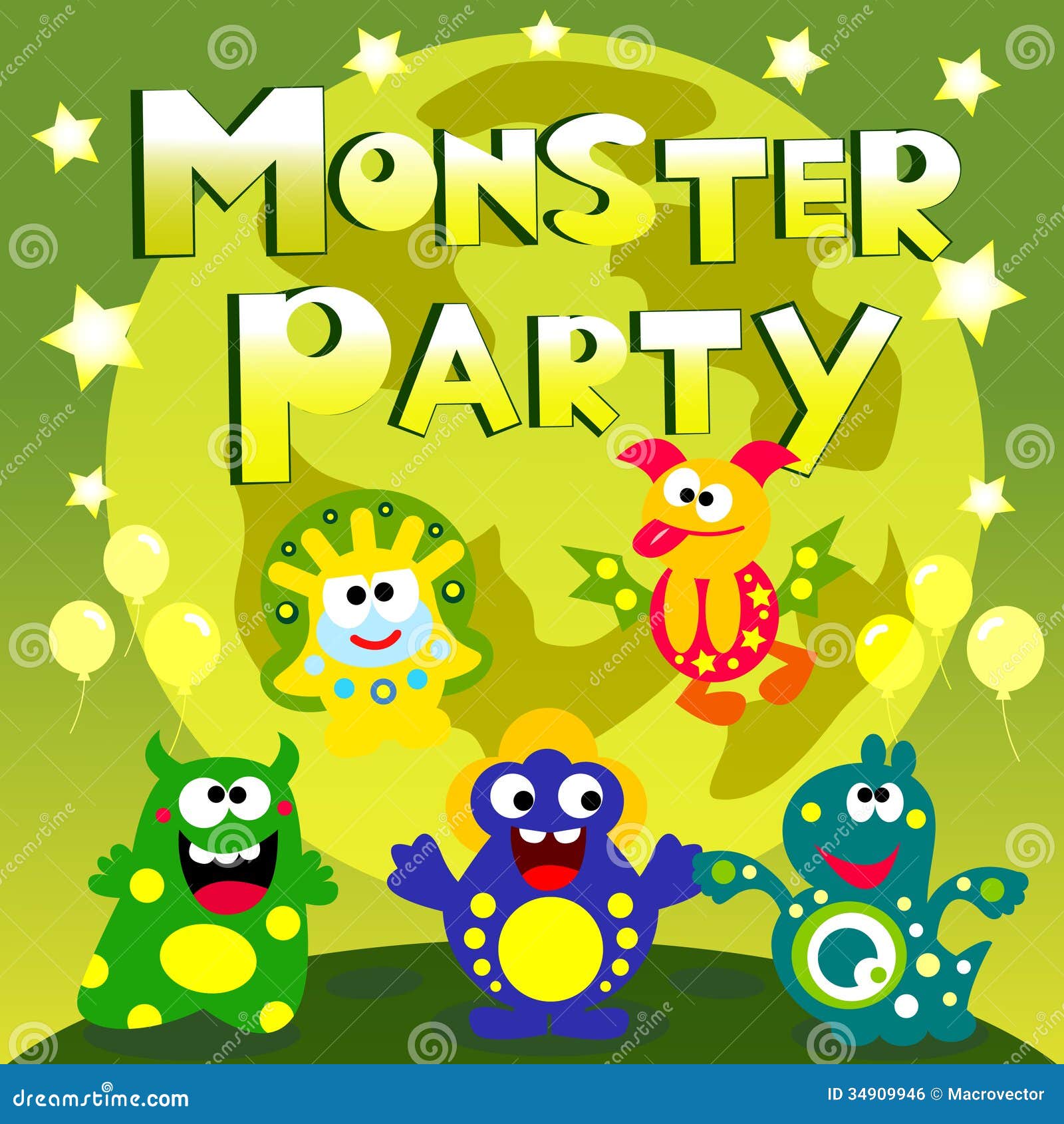 Monster Party Poster Royalty Free Stock Image - Image: 34909946