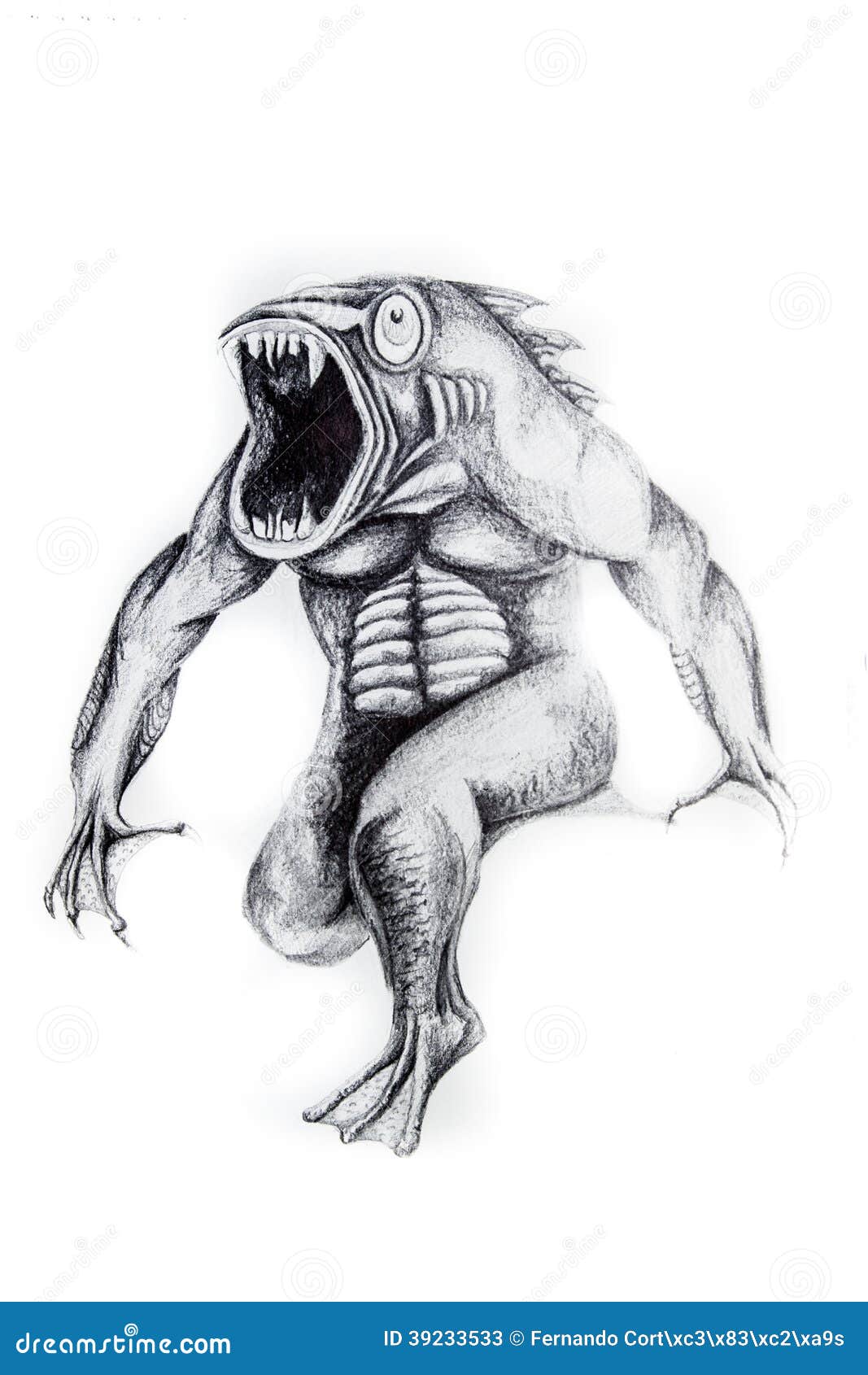 Monster, Tattoo Sketch Illustration Stock Illustration - Illustration