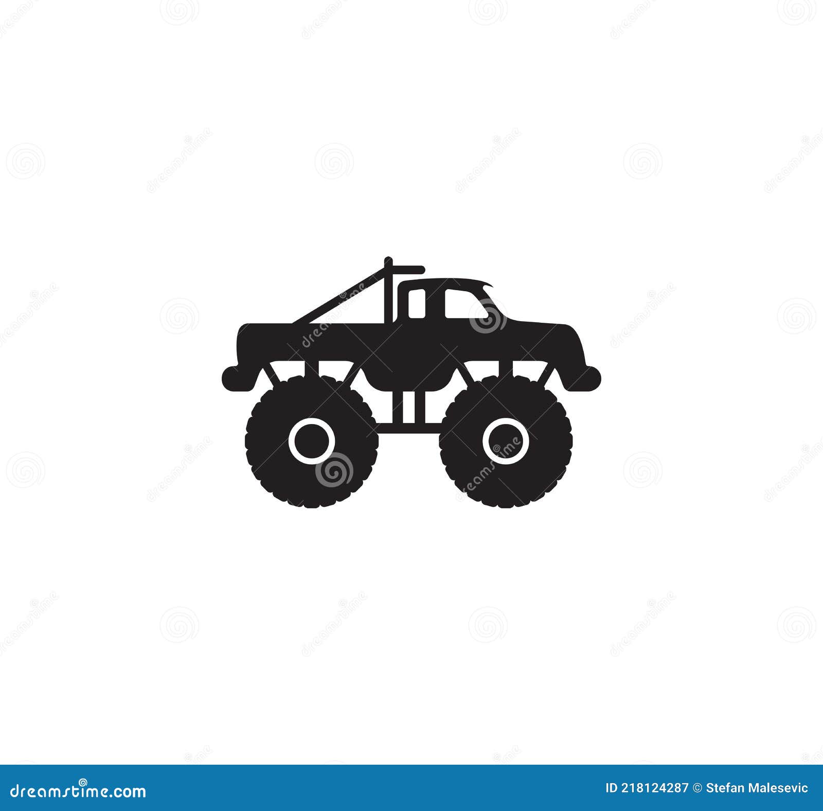 Monster truck silhouette stock vector. Illustration of offroad - 218124287