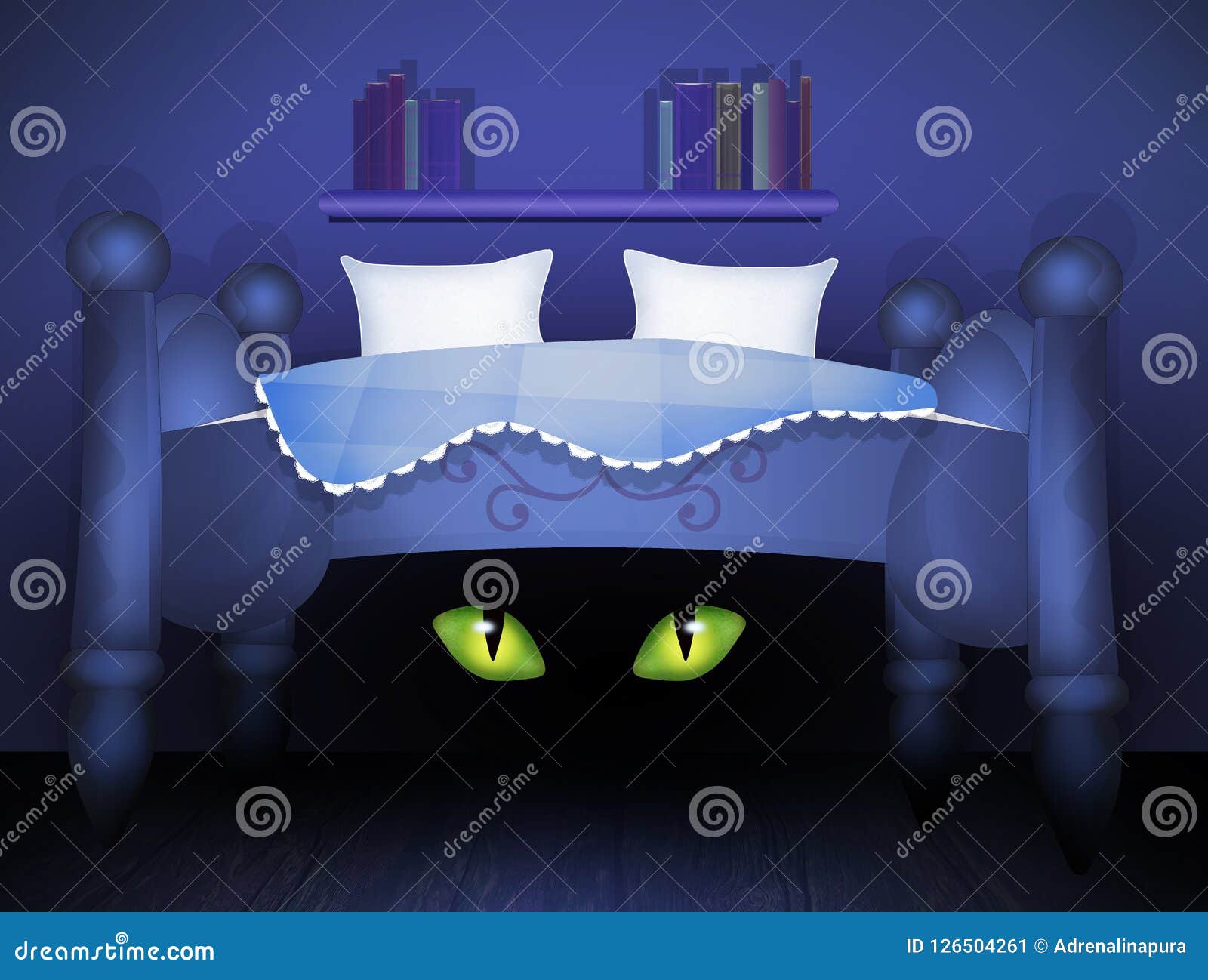 Monster under the bed stock illustration. Illustration of dark 126504261