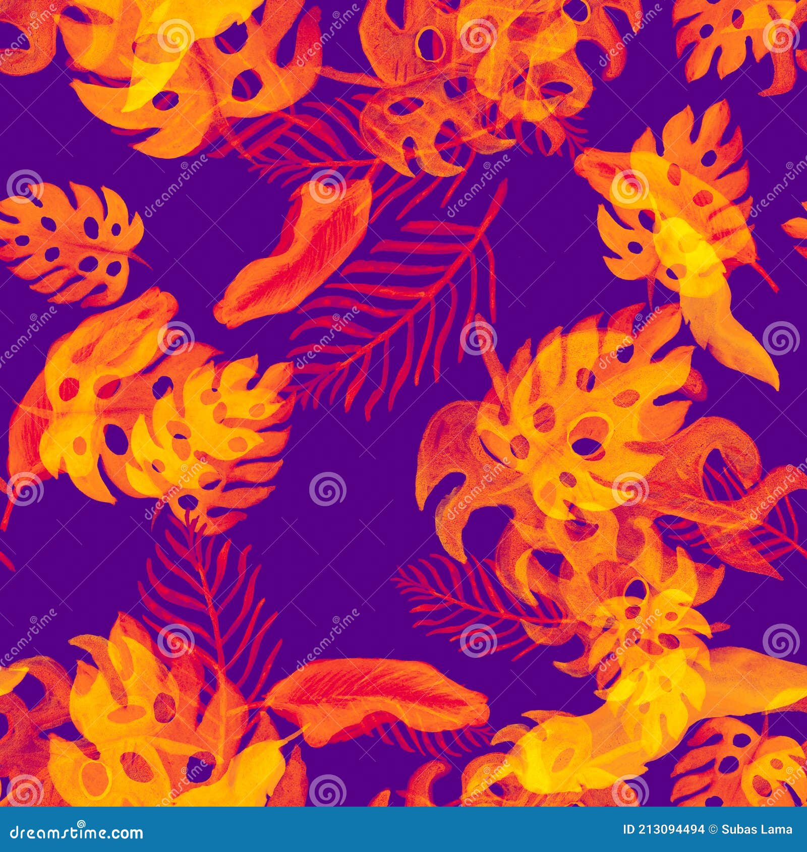 Monstera Styles壁纸 霓虹无缝的工厂 基本集 紫色的水彩画打印 热带壁纸 花卉丛林 夏天pa 库存例证 插画包括有工厂 玻色子