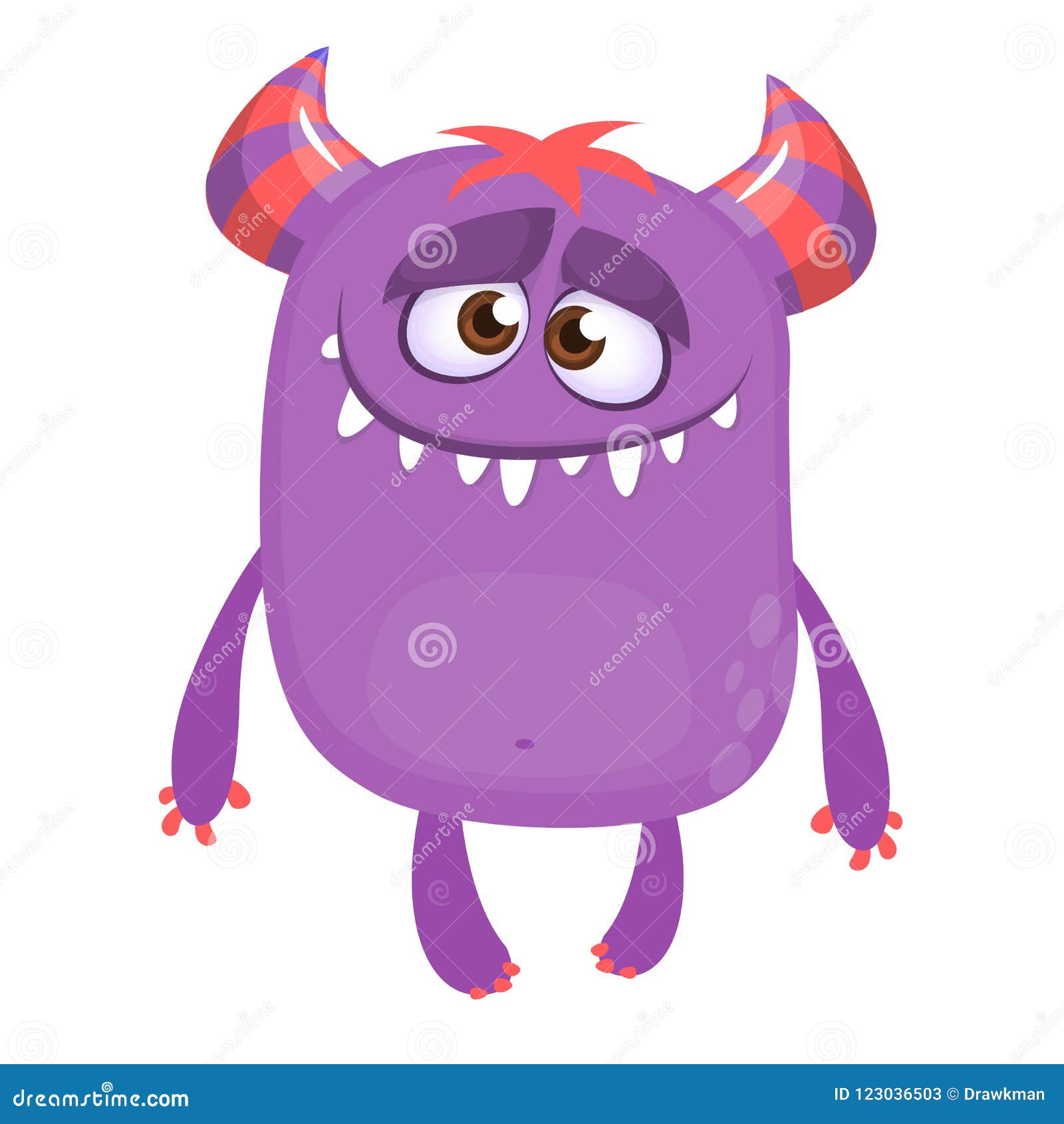 personagem monstro de desenho animado fantasia roxo - Stockphoto