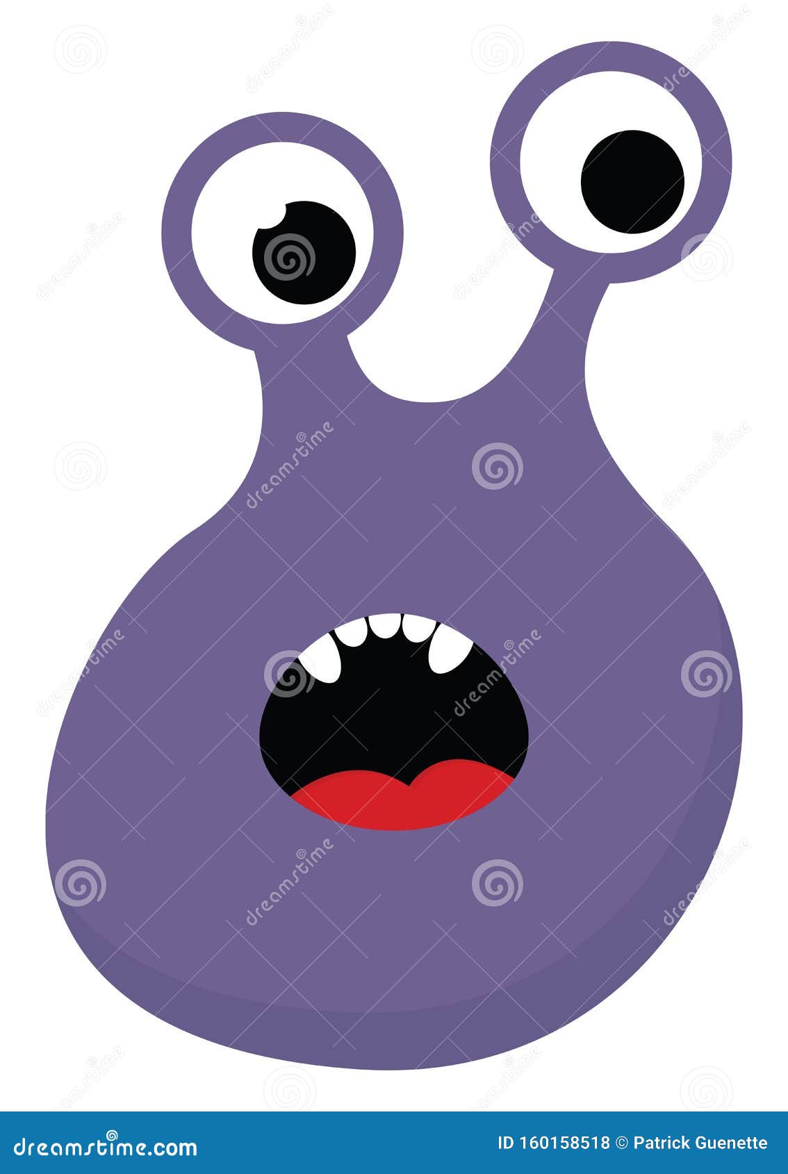 Vetores de Desenho Animado Monstro Roxo Com Um Olho Grande Boca