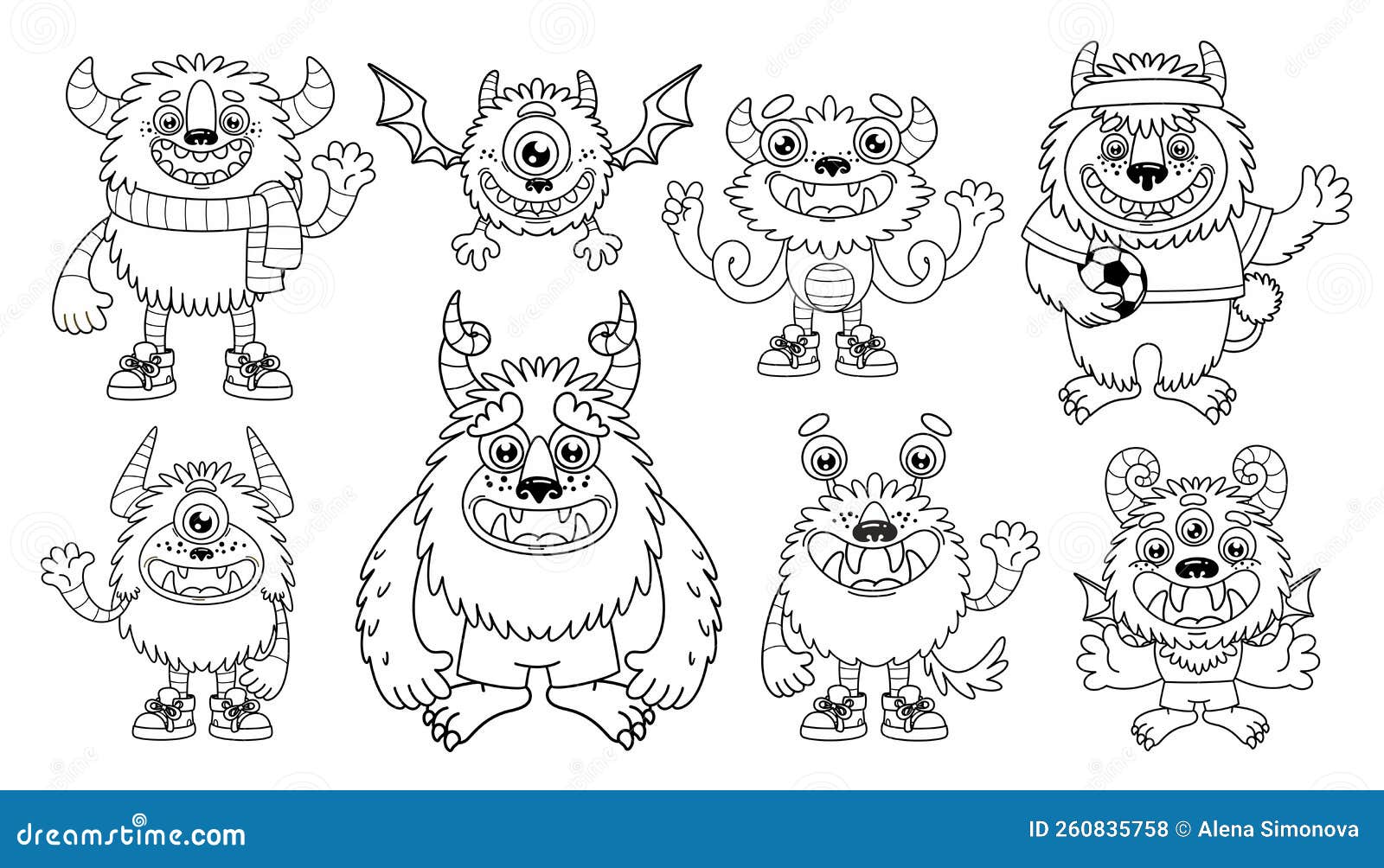 Monstros boo bonitos dos desenhos animados. pequenos símbolos