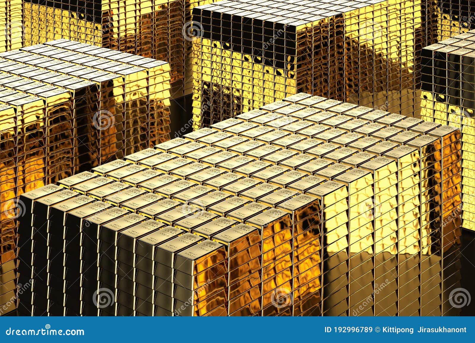 Montón de lingotes de oro stock de ilustración. Ilustración de comercial -  192996789