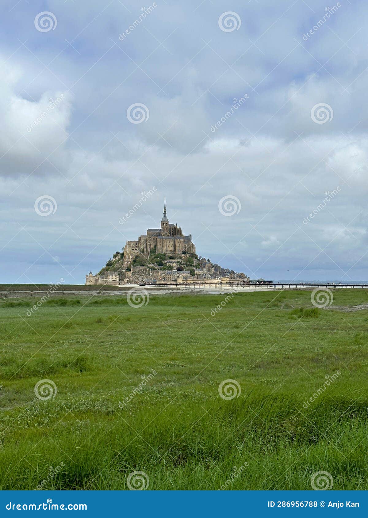 Mont Saint-Michel Castle Beach France Famous Stock Photo - Image of ...