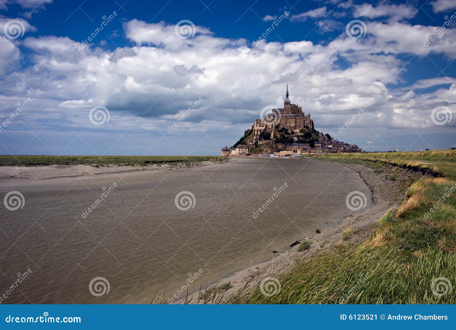 Mont Saint Michel And River Stock Image Image of stream, grass 6123521