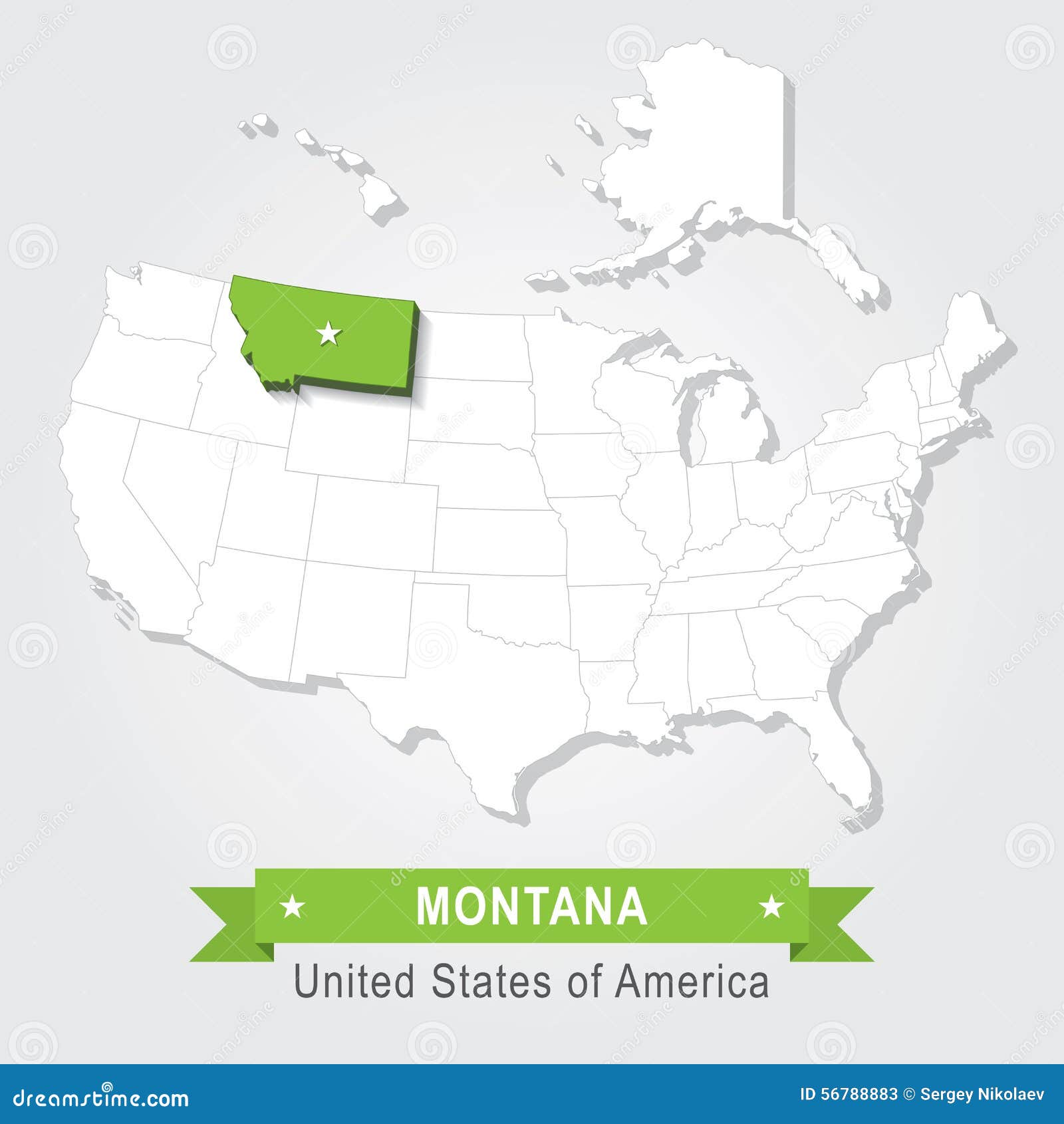 Montana stan USA administracyjna mapa