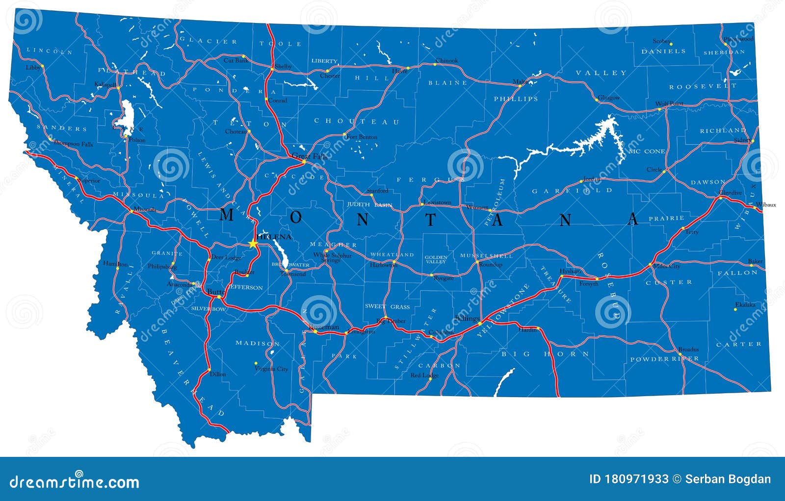 montana state political map