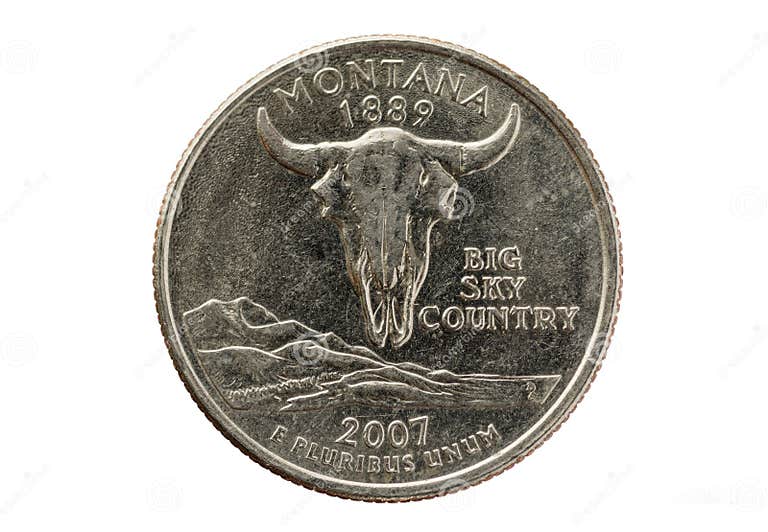 Montana State Quarter stock photo. Image of quarter, used 37690716