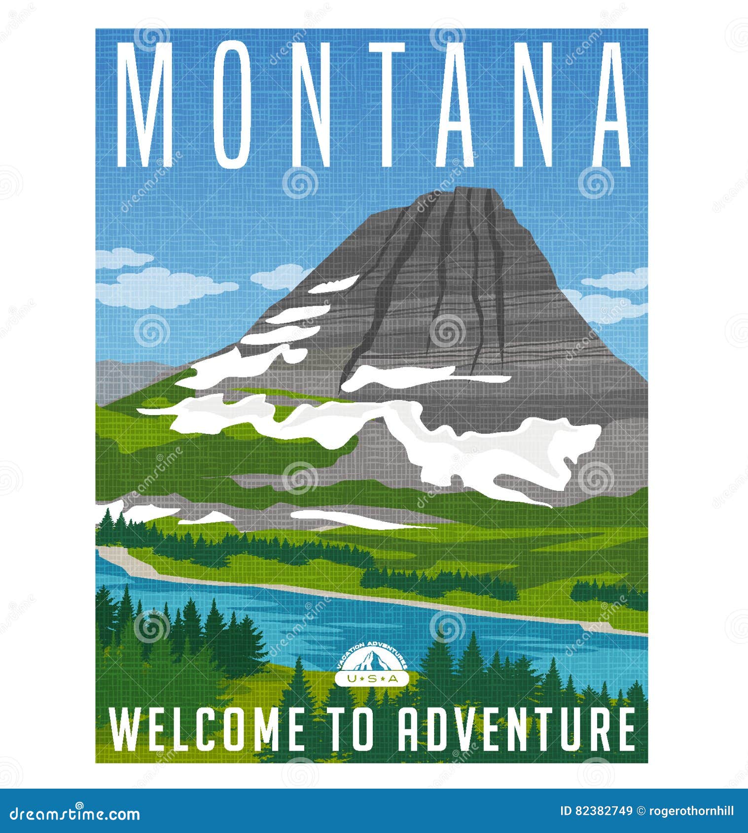 montana, united states travel poster