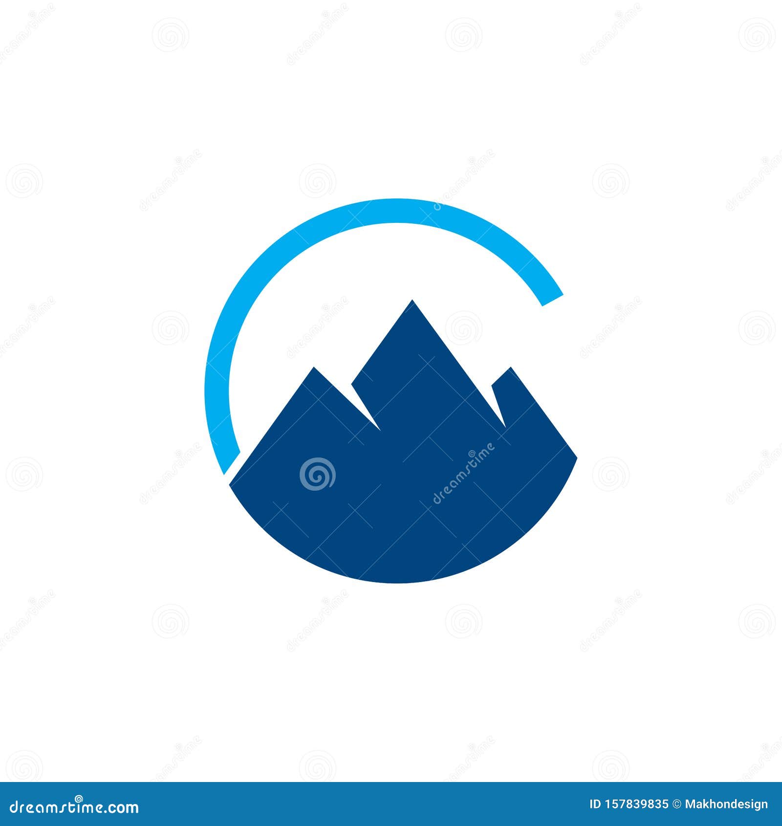 Sinal de montanha de ilustração com um design de logotipo abstrato