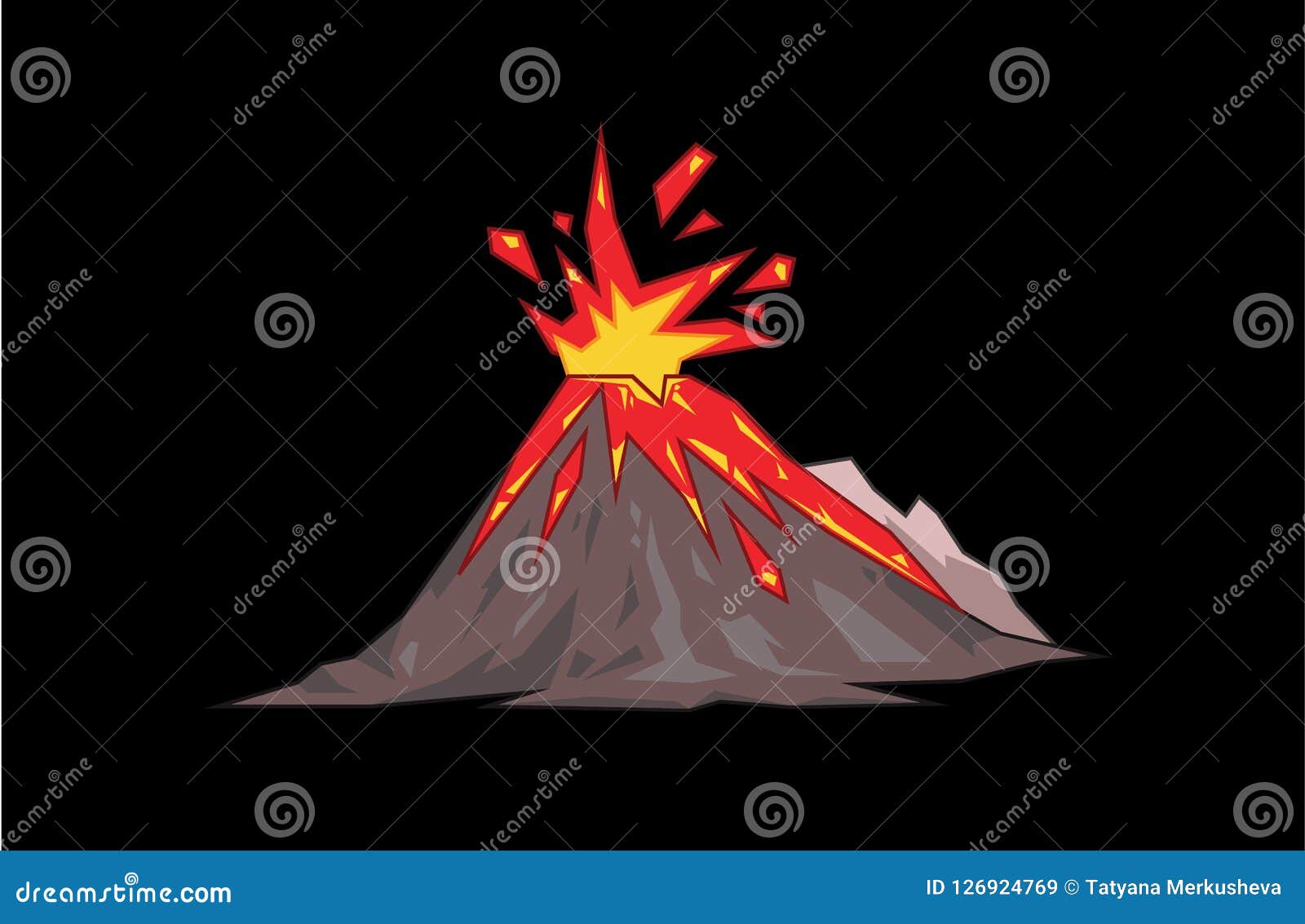 Pixel art com montanha de vulcão