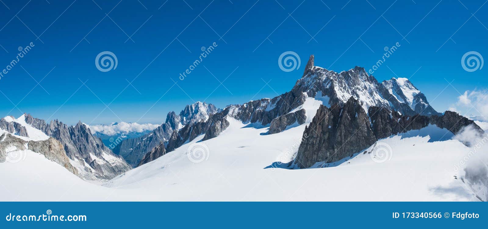 monte bianco panoramic landscape with dente del gigante