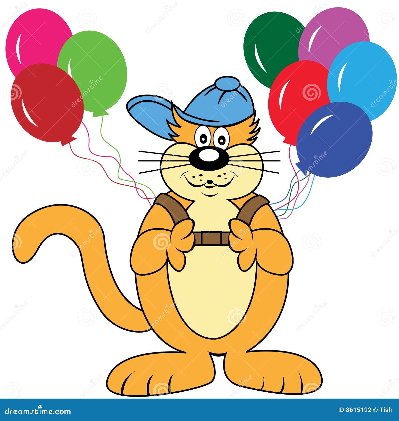 Monte En Ballon Le Chat De Dessin Anime Illustration De Vecteur Illustration Du Mignon Artistique