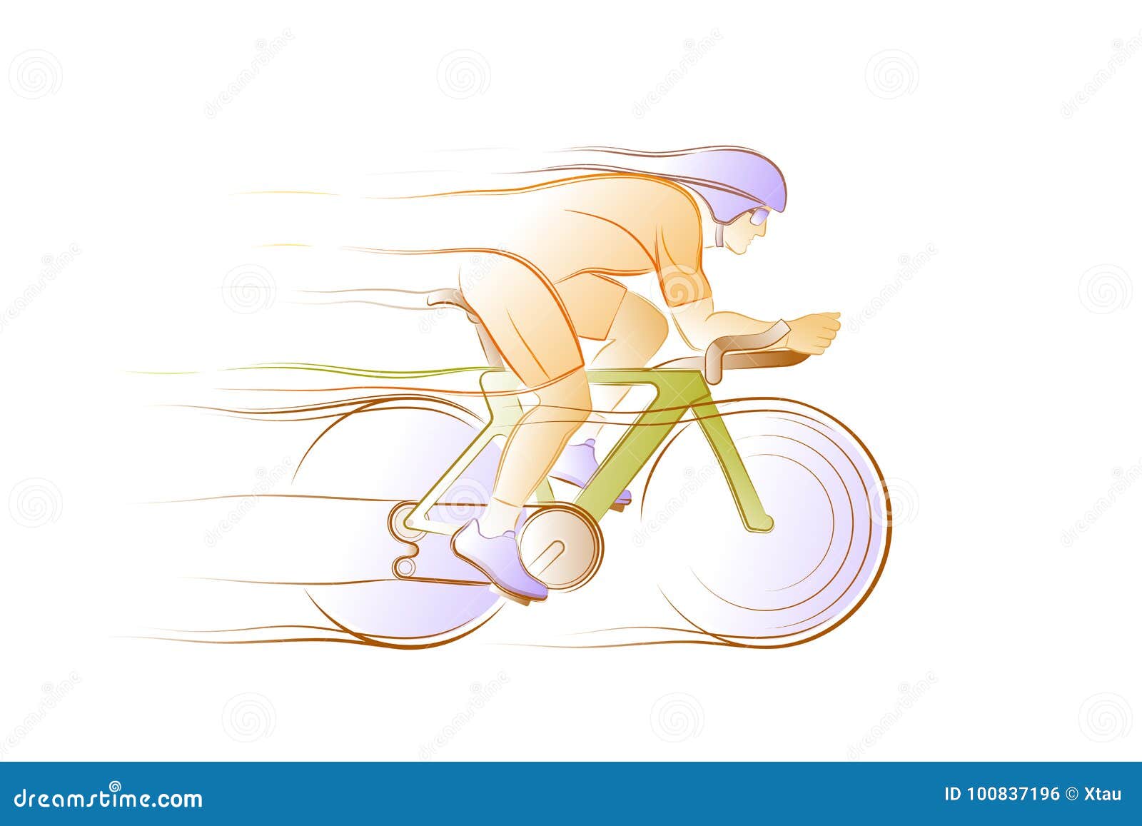 Monte En Bicicleta Competir Con Ilustración del Vector Ilustración de