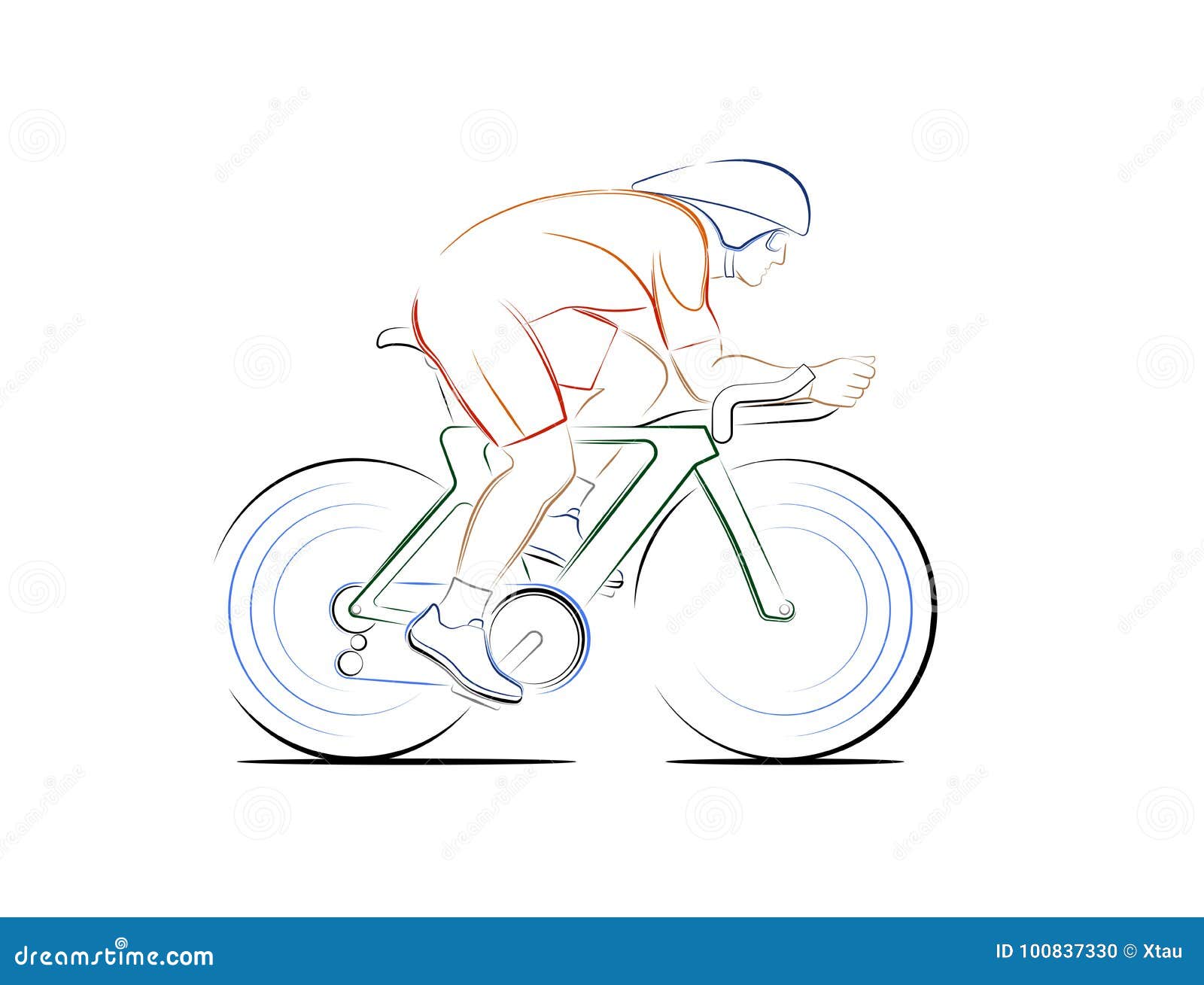 Monte En Bicicleta Competir Con Ilustración del Vector Ilustración de