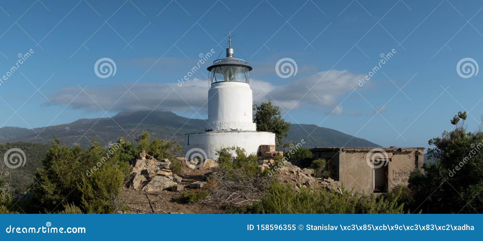 monte poro lighthouse near marina di campo on the island elba
