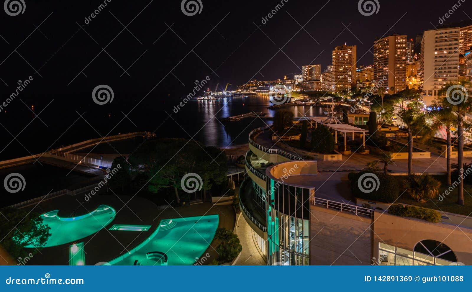 montecarlo night cityscape , monaco