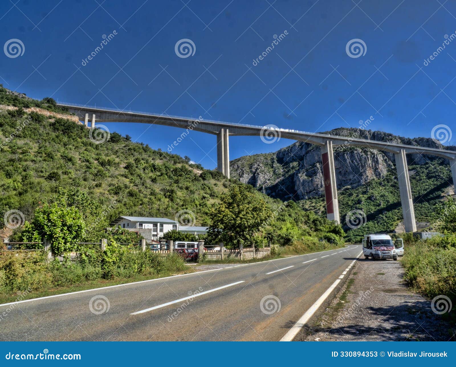 montenegro, the bridge moraÃÂica, is part of the bar-boljare highway. it is one of the highest in europe