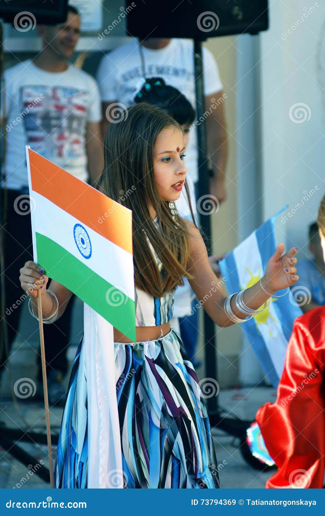 Montenegro, Herceg Novi - 04/06/2016: Girl in Indian Saris. Editorial ...