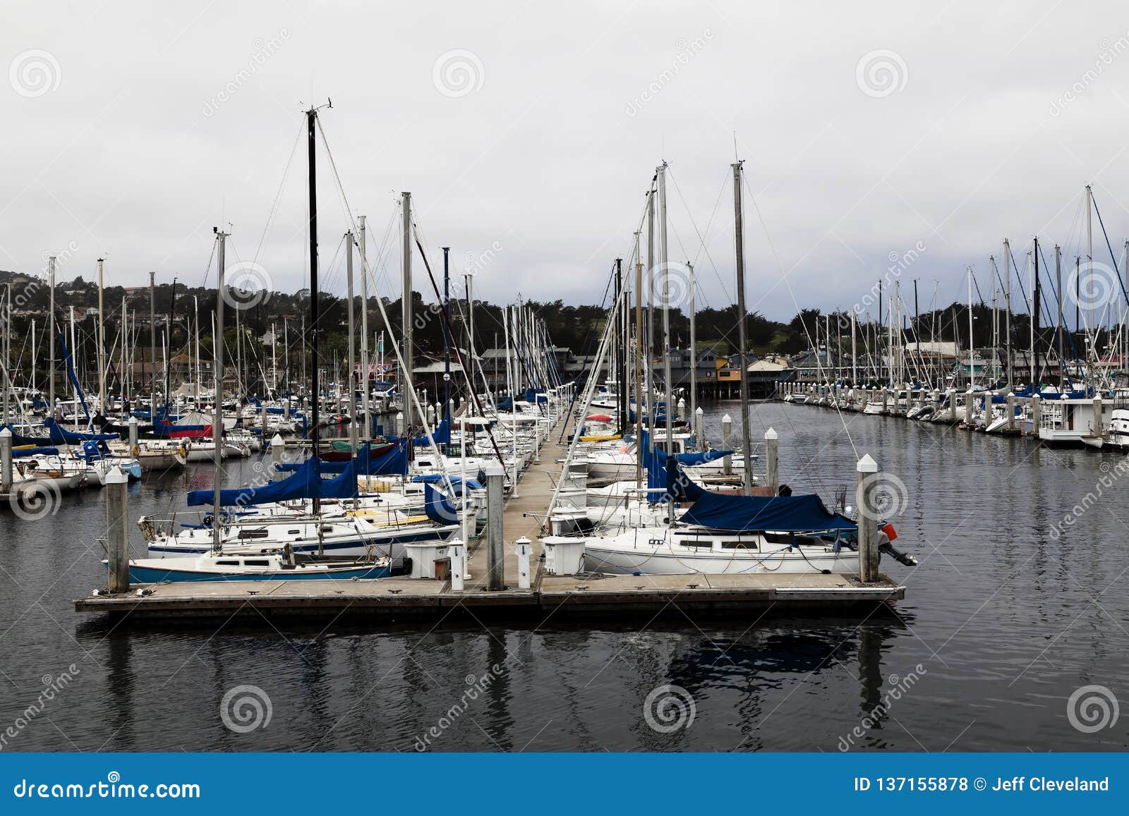 Monterey California Maria Overcast Sky Sailboats in Slips Stock Photo ...