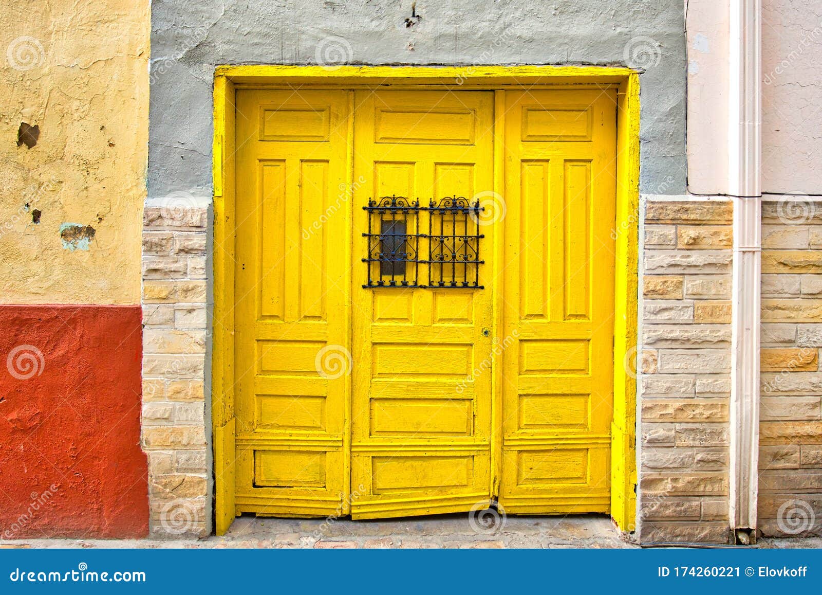 monterrey, colorful historic buildings in the center of the old city barrio antiguo