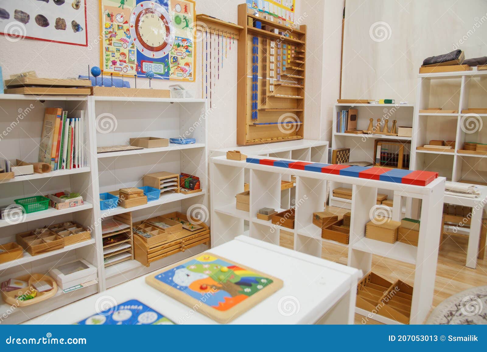 Montessori Classroom Interior Stock Image Image of educational