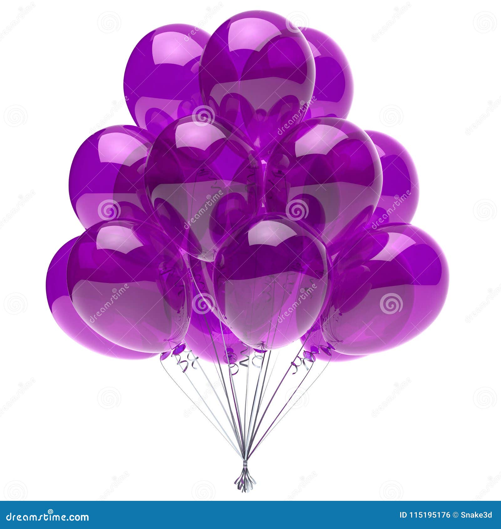 Ballons Pourpres Groupe, Brillant Violet De Décoration De Fête D