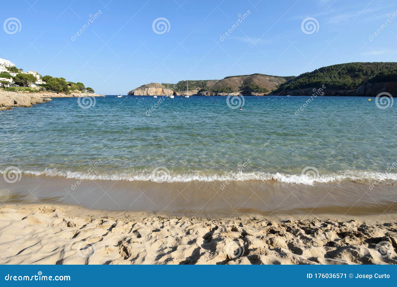 montgo beach of  la escala and torroella de montgri, costa brava, girona province, catalonia, spain
