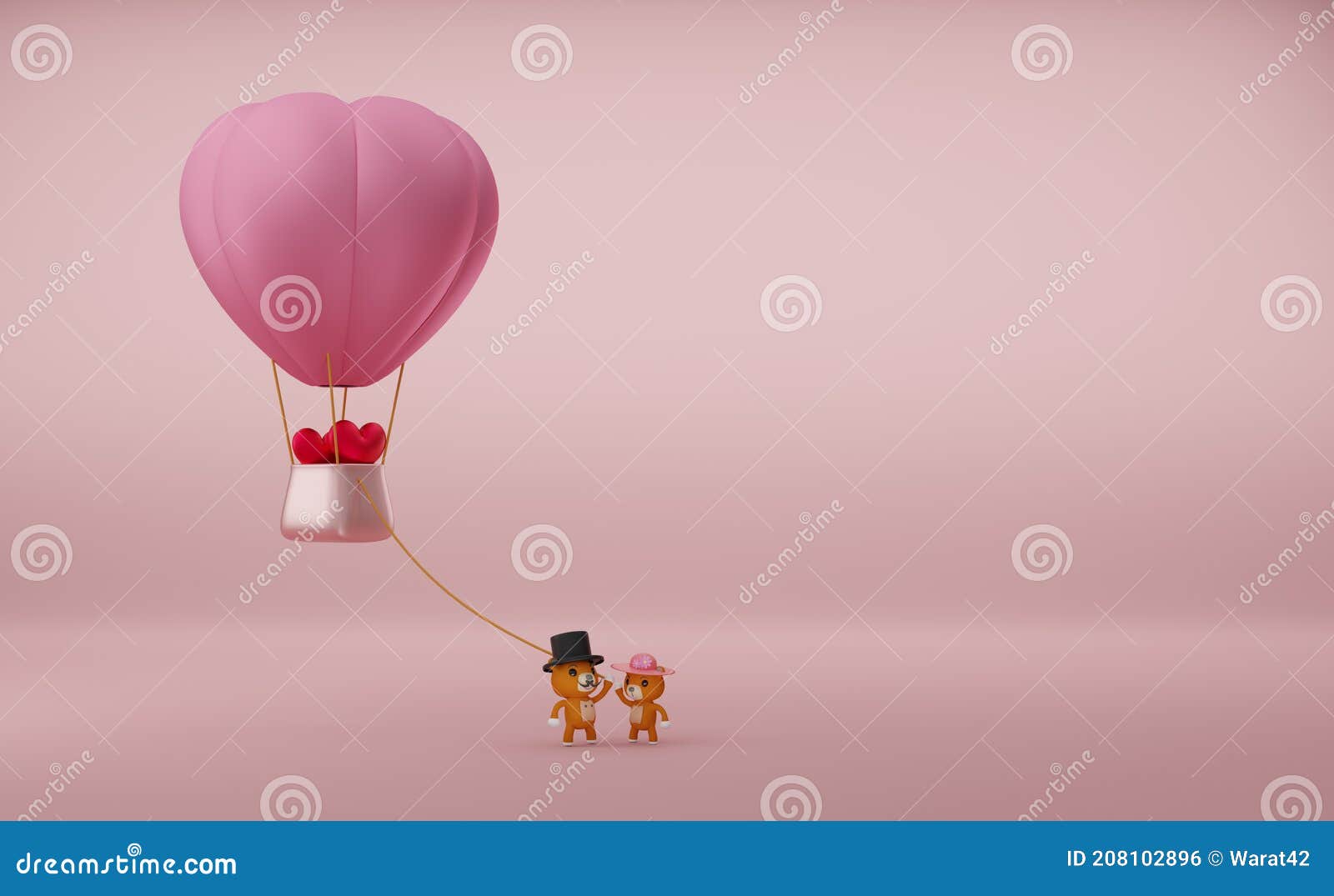 Ballon À Air Chaud Et Ours En Peluche Avec Coeur En Forme Pour Le