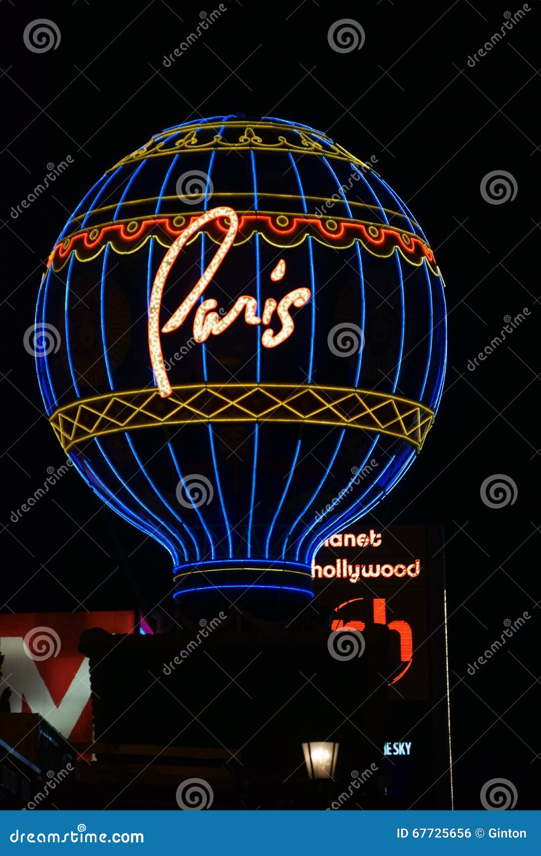 The Paris Hotel Las Vegas from above showing the Eiffel Tower and  Mongolfier Balloon Stock Photo - Alamy