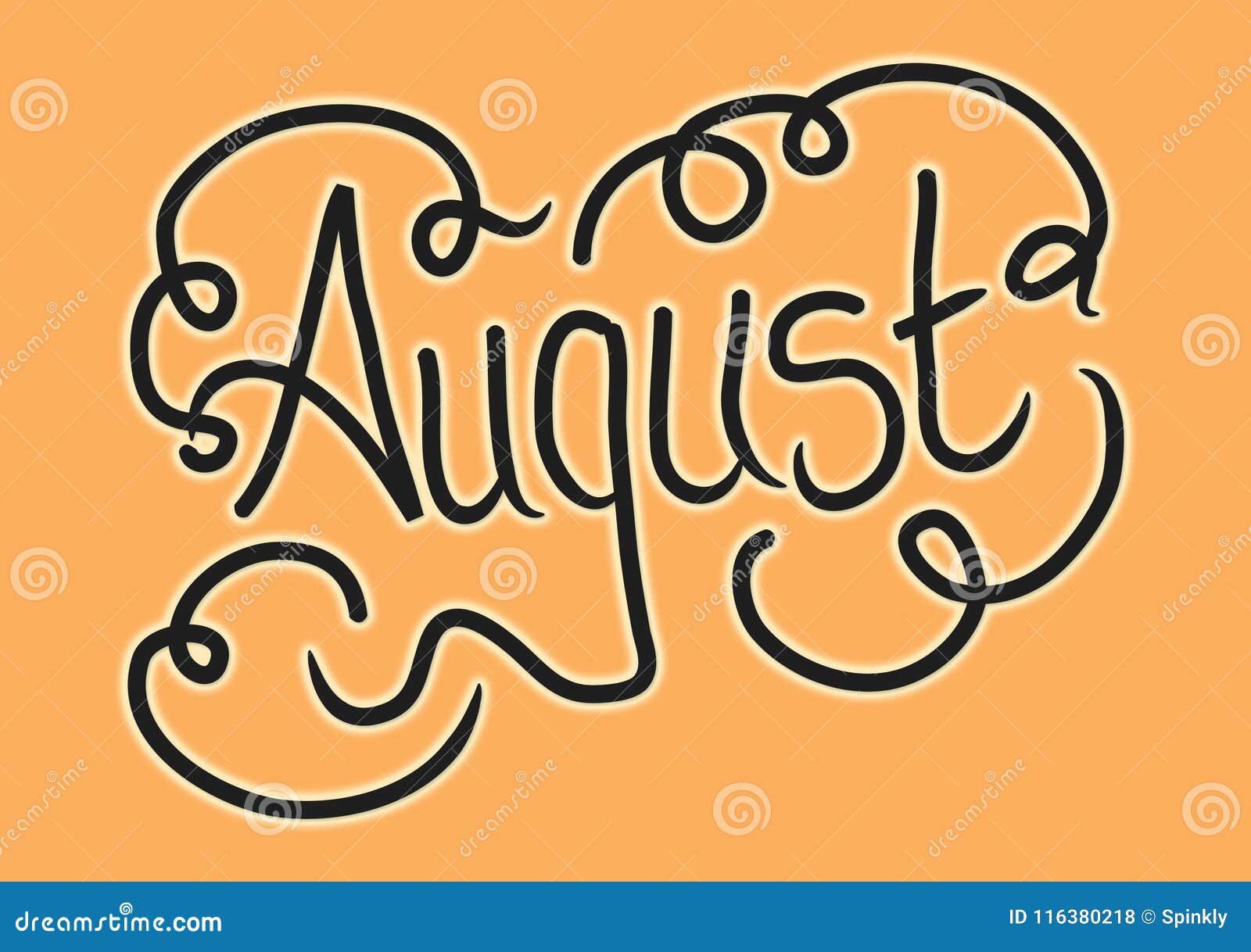 Month of August Lettering Background Stock Illustration - Illustration ...