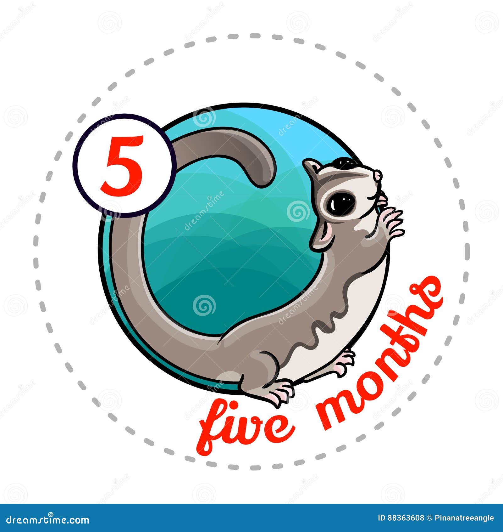 Monthly Baby Sticker Stock Illustration Illustration Of Animal