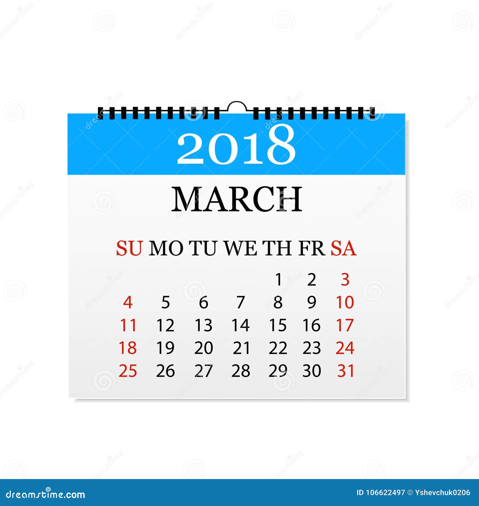 monthly-calendar-2018-tear-off-calendar-for-march-white-background