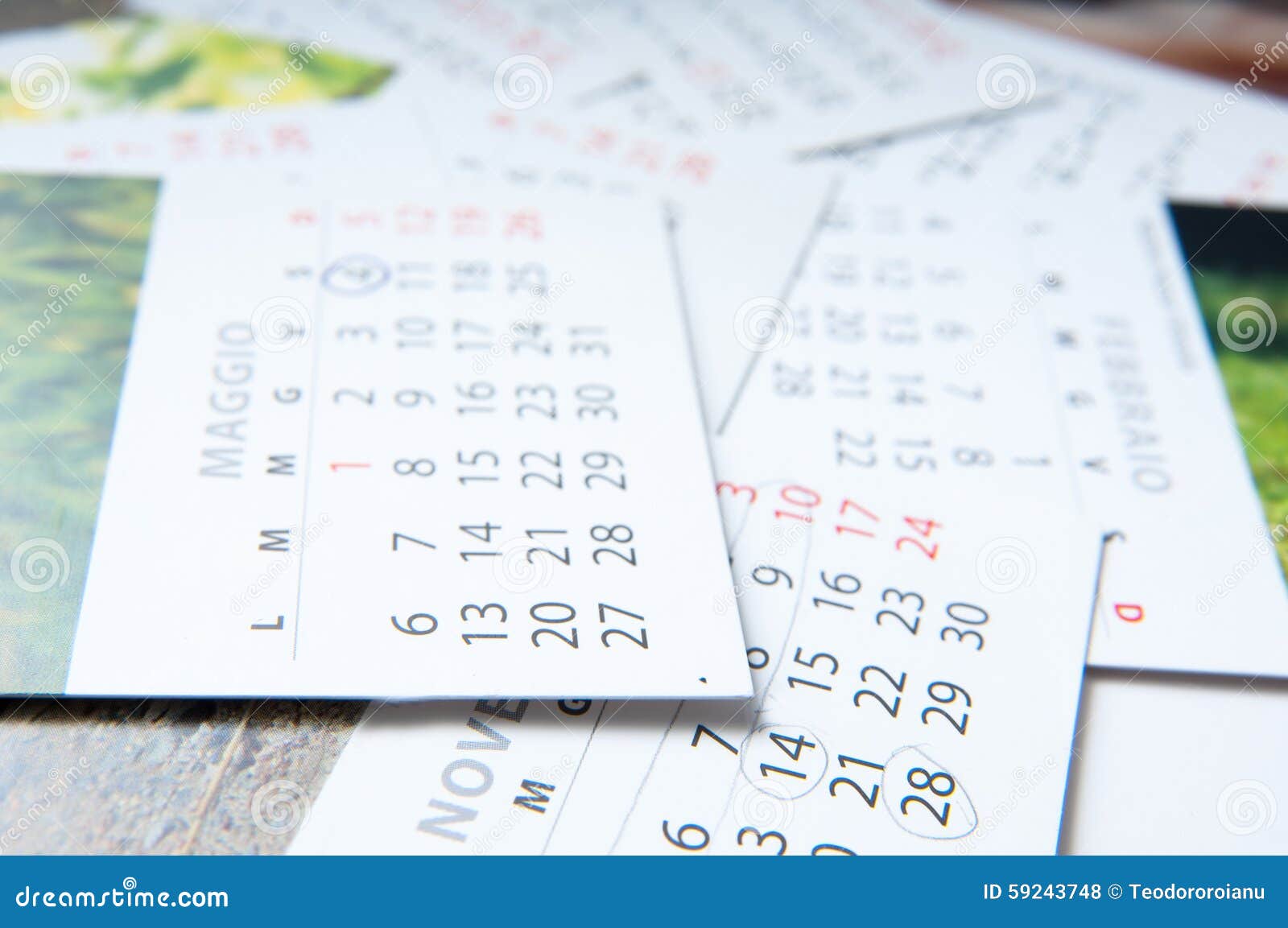 Monthly calendars stock photo. Image of printed, days - 59243748