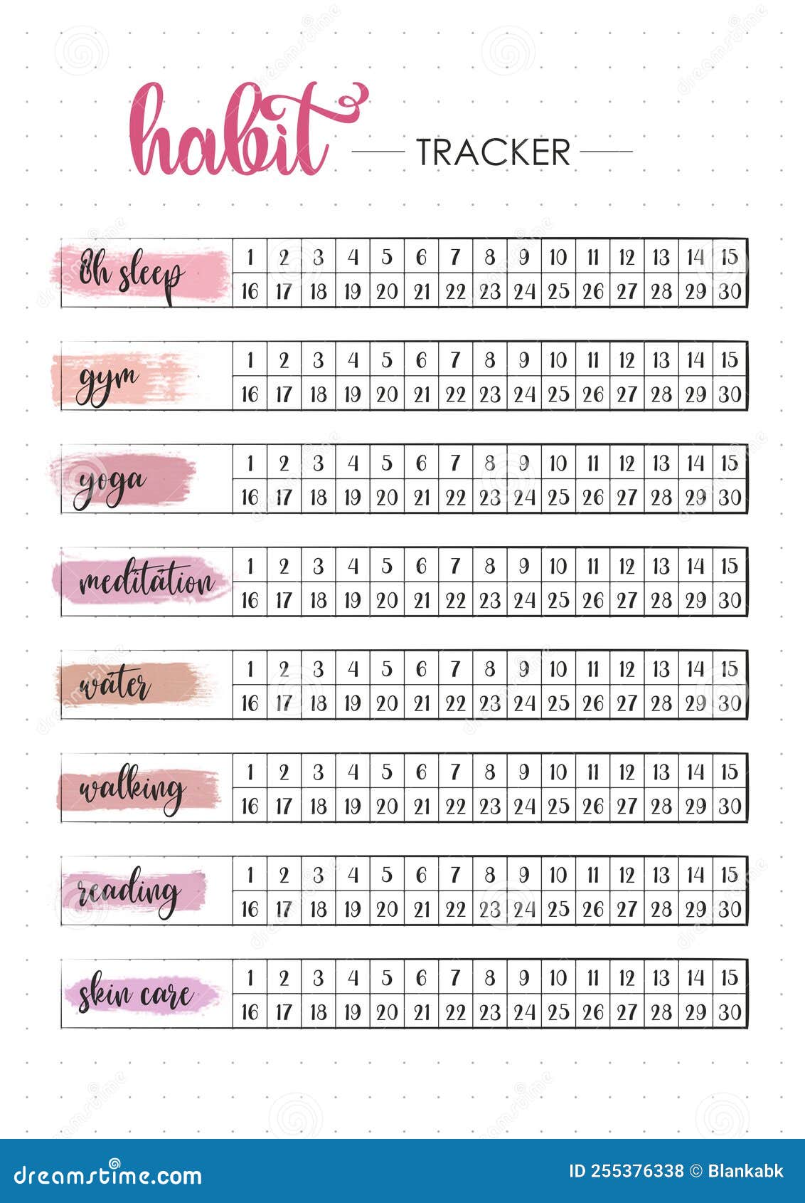 Monthly Habit Tracker Printable Template Routine Tracker A A