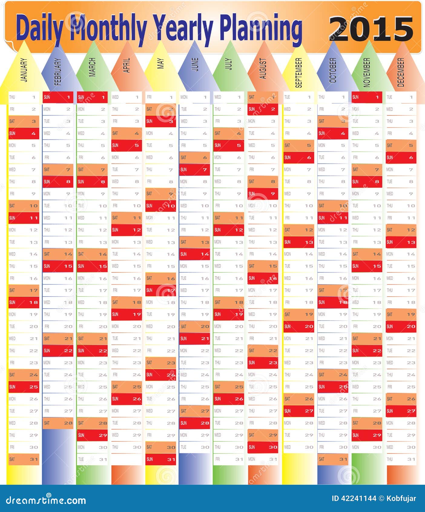 2015 Calendar Chart