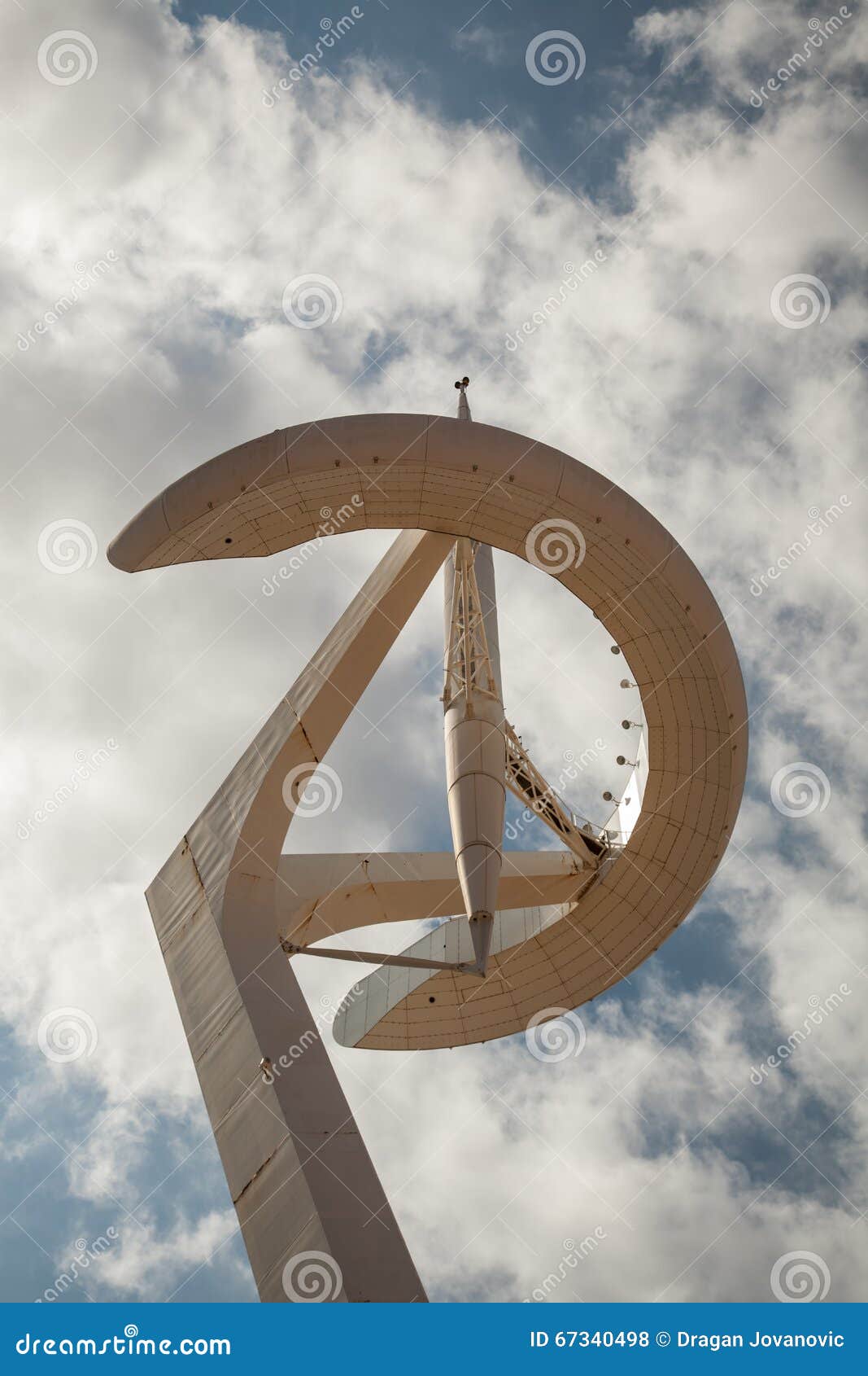 Montjuic Communications Tower in Barcelona, Spain Editorial Stock Photo ...