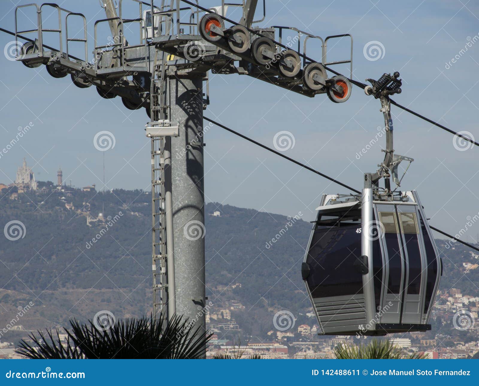 Montjuich Cable Car In Barcelona Spain Stock Image Image Of