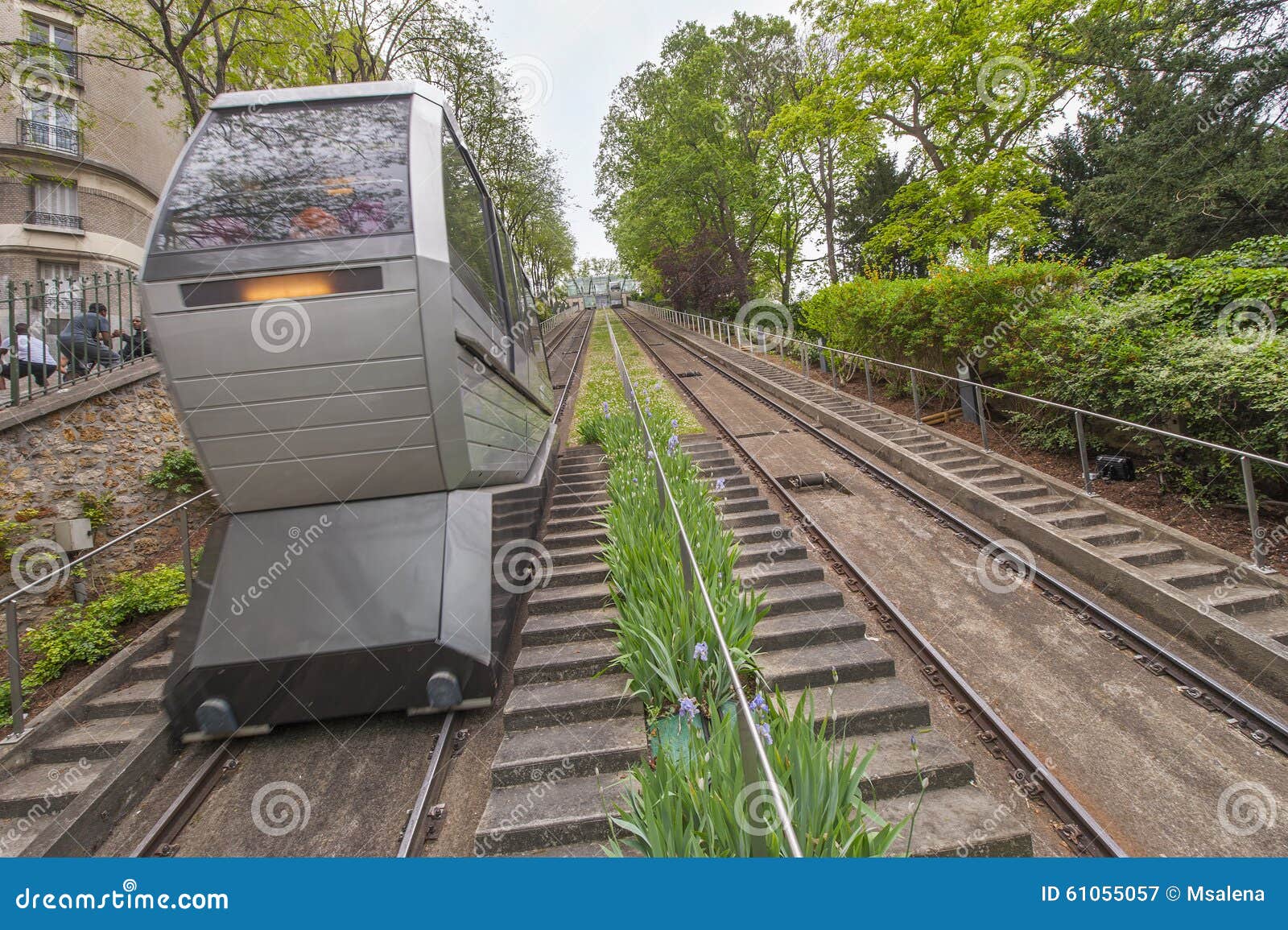 Montmartre Funicular editorial photography. Image of funicular