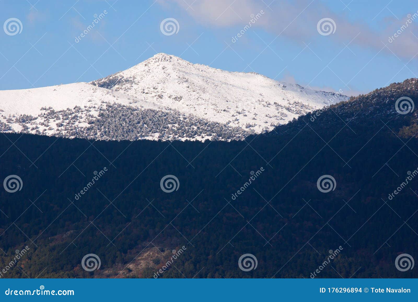 montoÃÂn de trigo snow-clad mountain in cercedilla, guadarrama national park