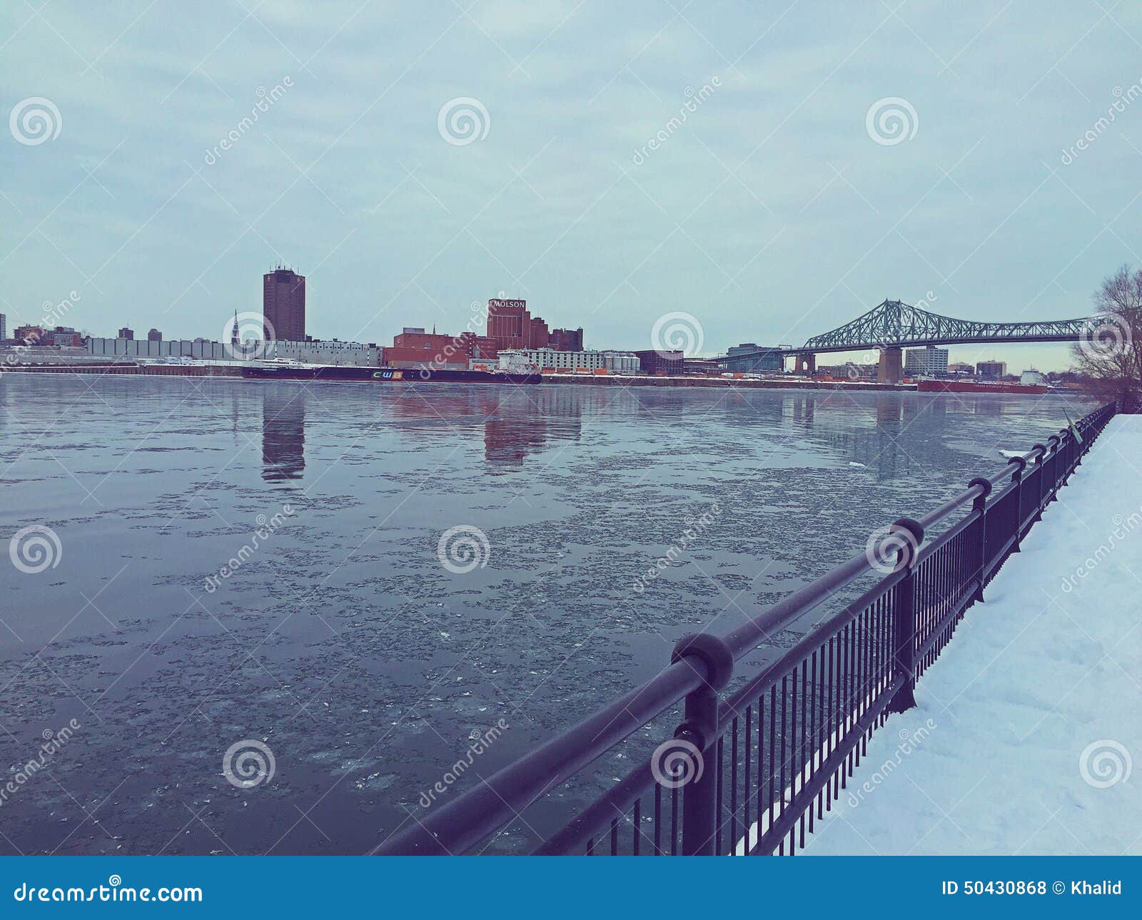 Montreal river editorial stock photo. Image of bridge 50430868