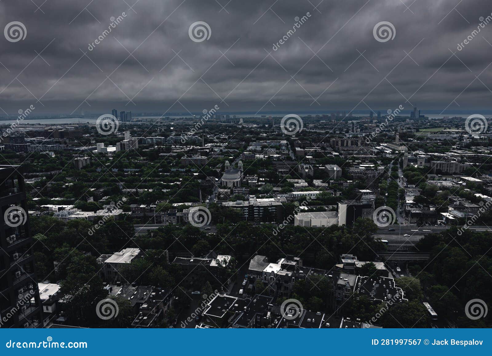 Montreal Rooftop View of the Downtown Stock Image Image of colorful