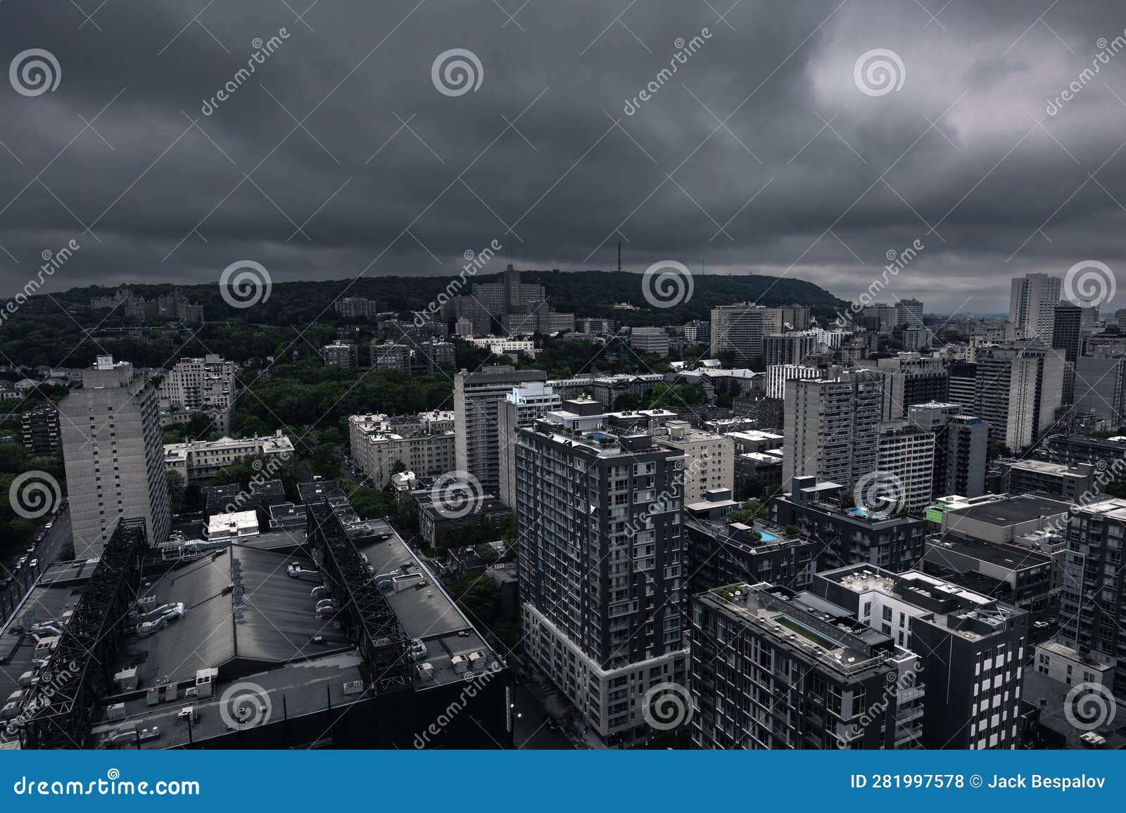 Montreal Rooftop View of the Downtown Stock Photo Image of landmark