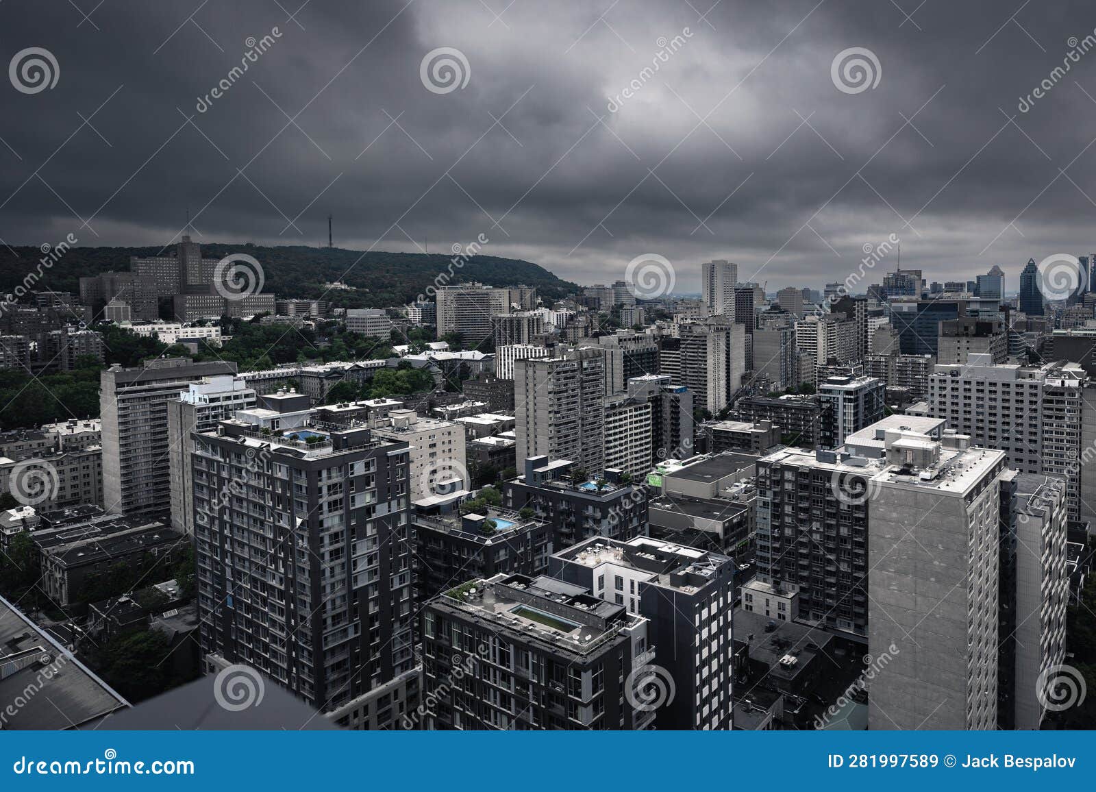 Montreal Rooftop View of the Downtown Stock Image Image of panorama