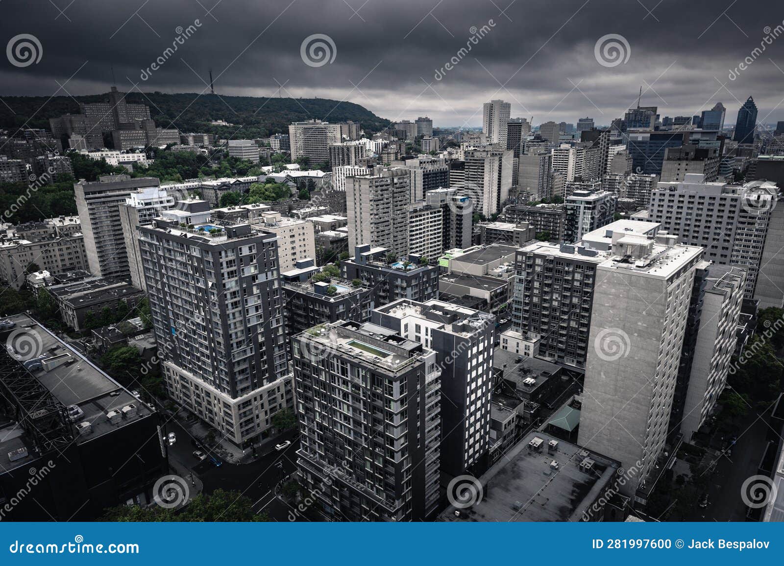 Montreal Rooftop View of the Downtown Stock Photo Image of urban