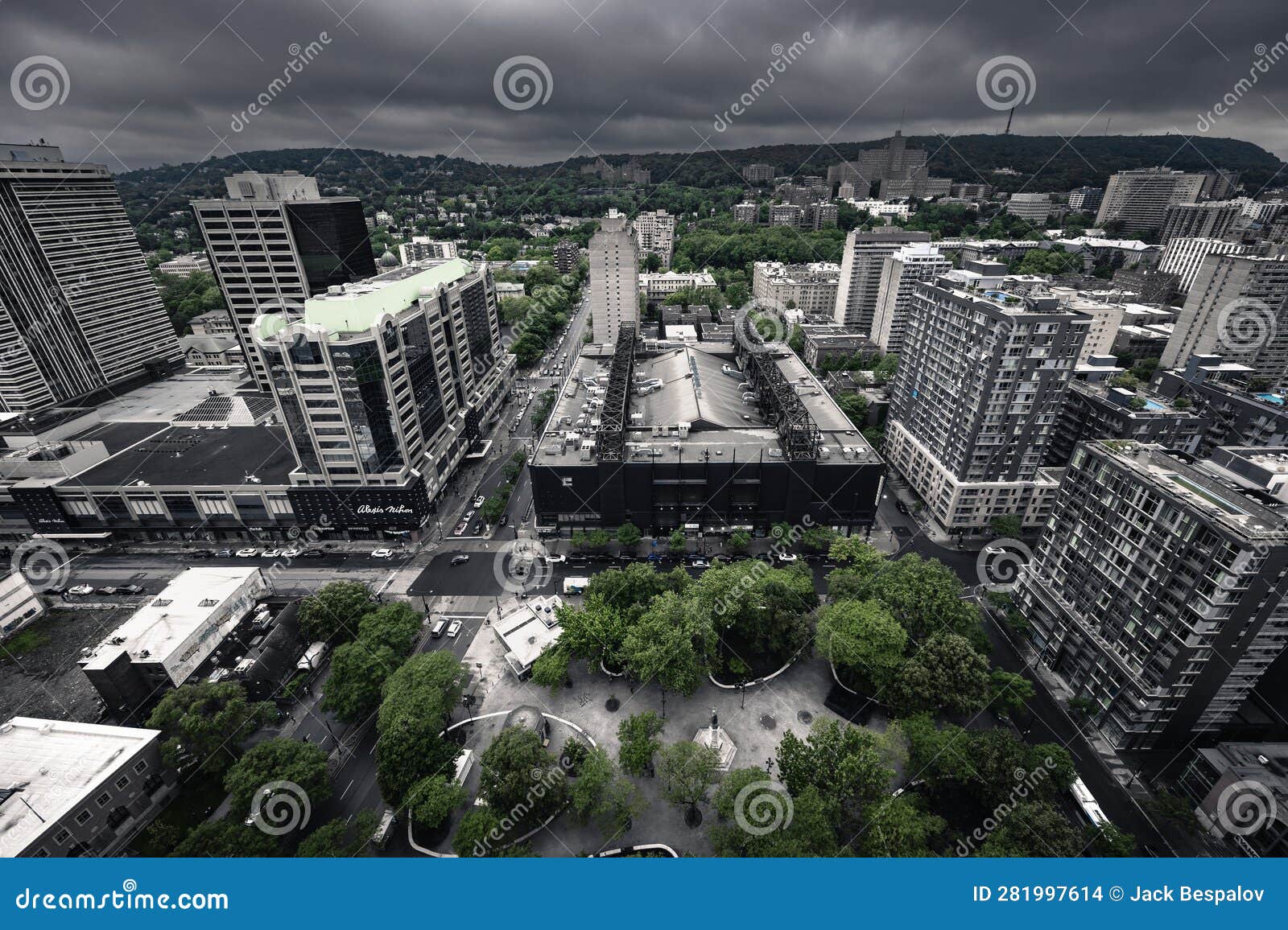 Montreal Rooftop View of the Downtown Stock Photo Image of panorama