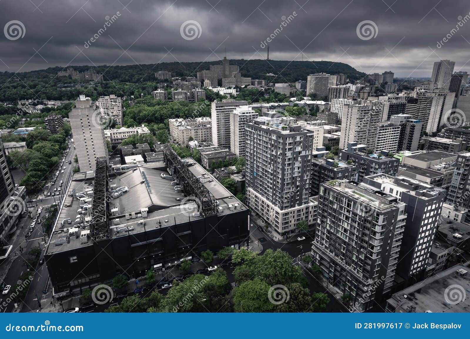 Montreal Rooftop View of the Downtown Stock Image Image of landmark