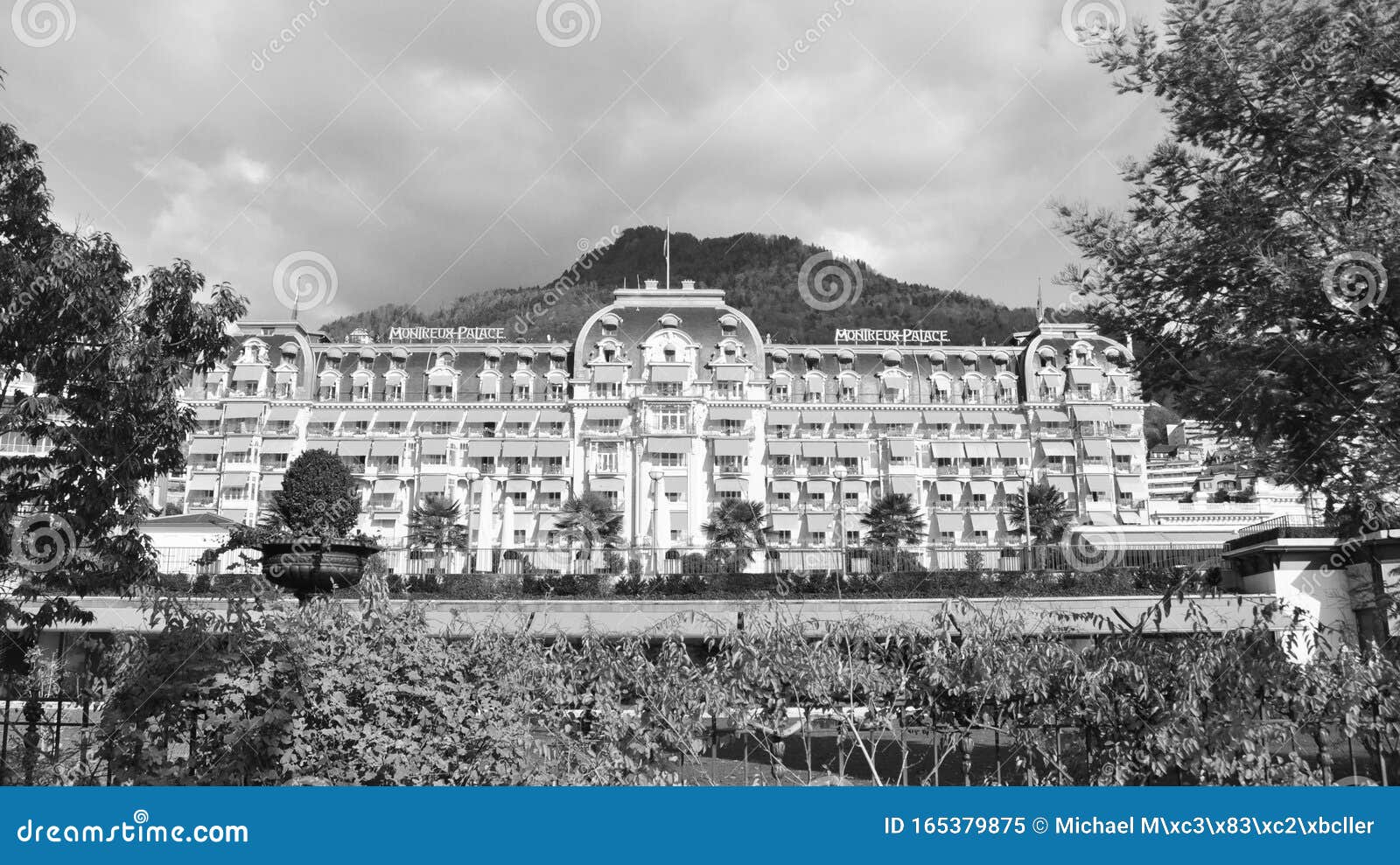 the montreux palace belle epoque hotel at the swiss riviera in montreux city